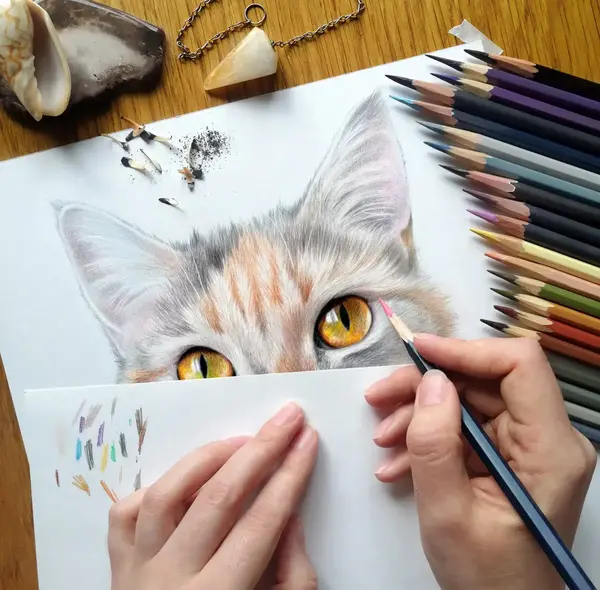 عکس نقاشی ساده طراحی با مداد رنگی