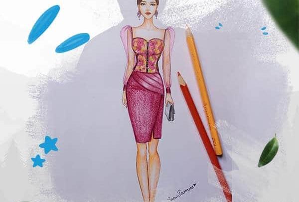 عکس ساده نقاشی طراحی لباس اسپرت با مداد