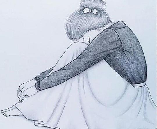 عکس نقاشی های ساده عاشقانه با مداد سیاه