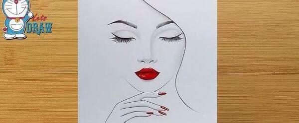 عکس نقاشی فانتزی ساده با مداد سیاه دخترانه