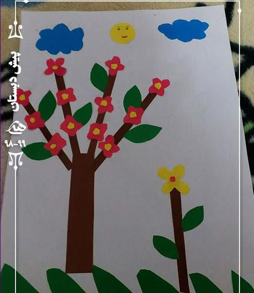 عکس نقاشی ساده فصل بهار برای پیش دبستانی