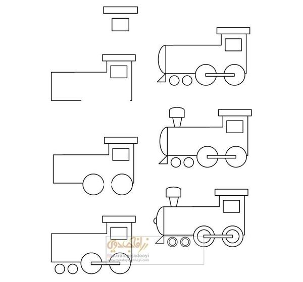 عکس نقاشی قطار ساده برای کودک