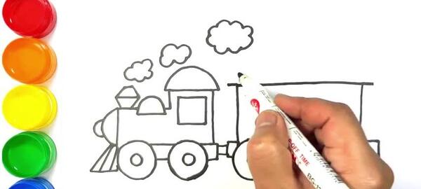 عکس آموزش نقاشی ساده قطار
