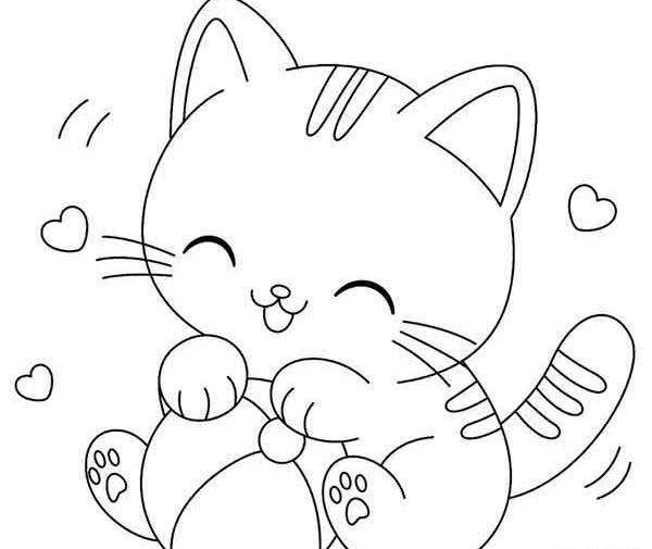 عکس نقاشی ساده گربه ملوس