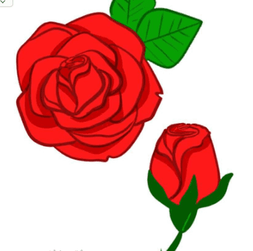 عکس نقاشی ساده گل رز کودکانه