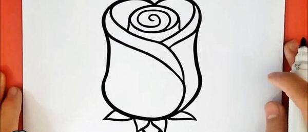 عکس نقاشی ساده ی گل رز