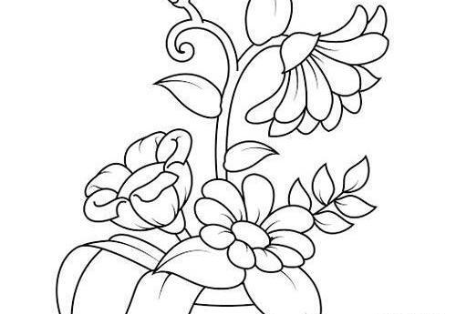 عکس نقاشی گلدان ساده و زیبا