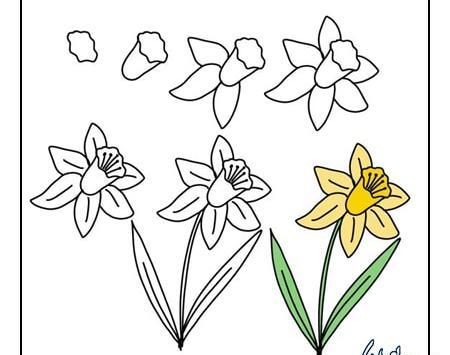 عکس نقاشی گل ساده و کودکانه