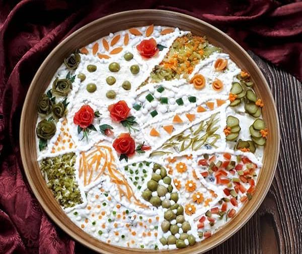 عکس ایده تزیین سالاد الویه ساده