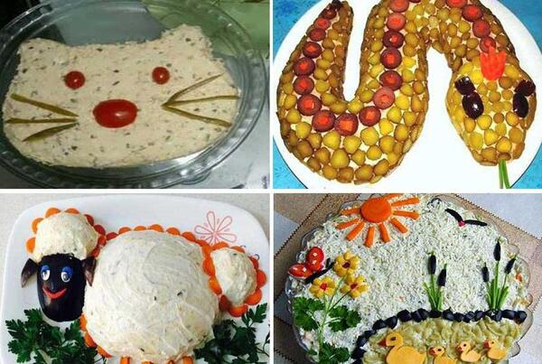 عکس ایده تزیین سالاد الویه ساده