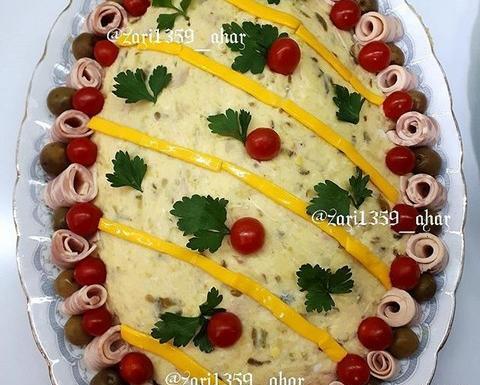 عکس ایده تزیین سالاد الویه ساده
