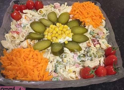 عکس ایده ی تزیین سالاد ماکارونی