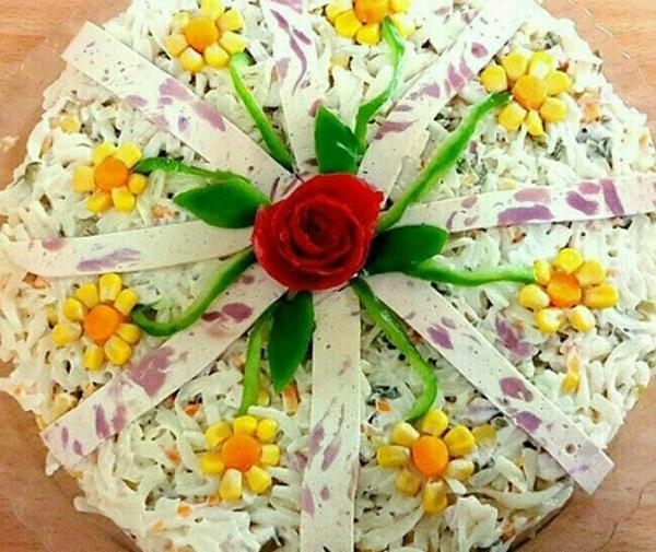 عکس ایده ی تزیین سالاد ماکارونی
