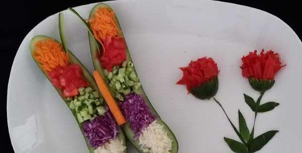 عکس ایده تزیین سالاد الویه برای مدرسه