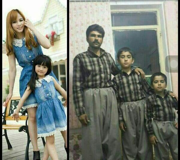 عکس دختر بچه با پدر و مادر