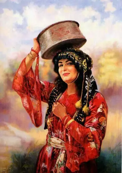 عکس نقاشی ساده لباس کردی