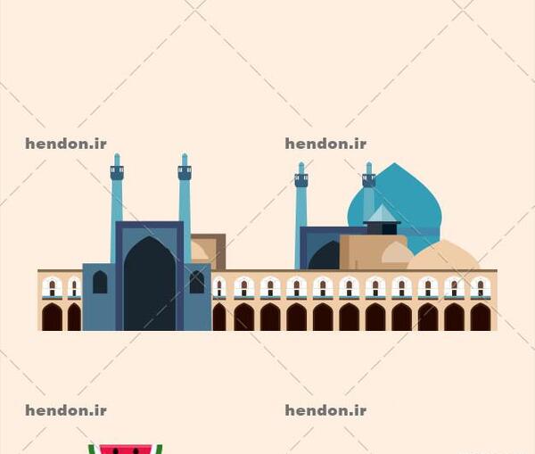عکس نقاشی ساده مسجد امام اصفهان