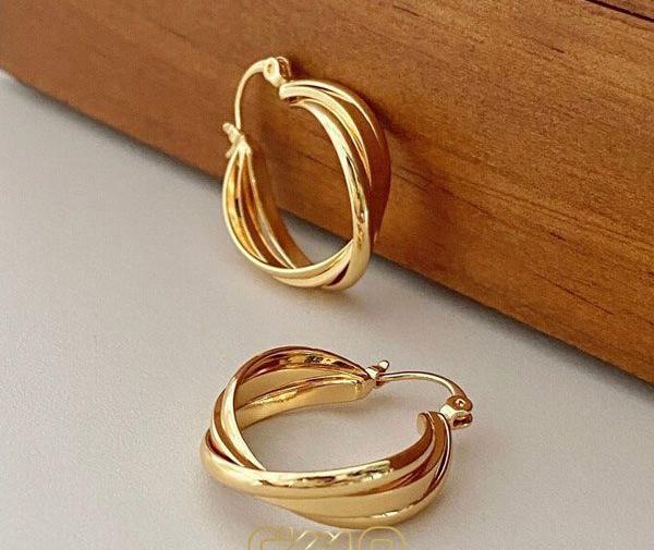 عکس و قیمت گوشواره حلقه ای طلا
