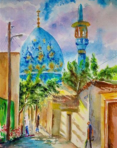 عکس نقاشی ساده مسجد جمکران