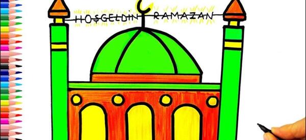 عکس نقاشی ساده مسجد النبی