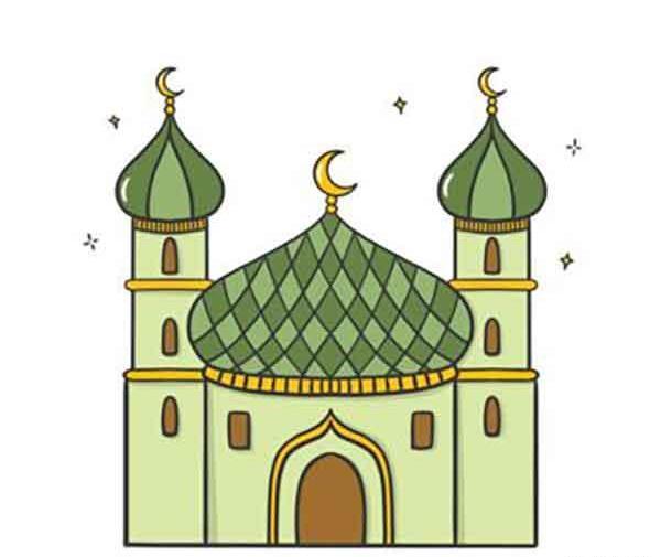 عکس نقاشی ساده مسجد النبی