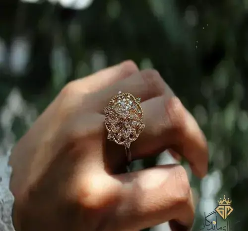 عکس انگشتر طلا گل دار