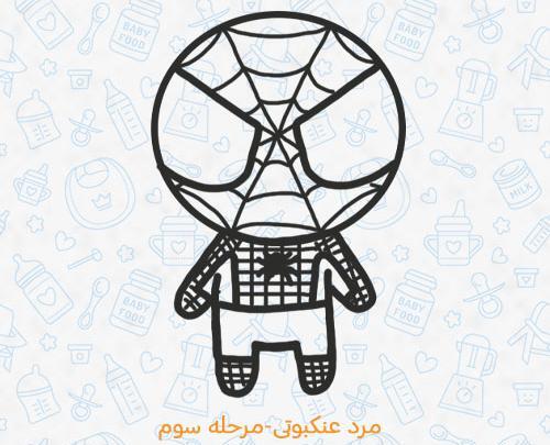 عکس نقاشی ساده مرد عنکبوتی کودکانه