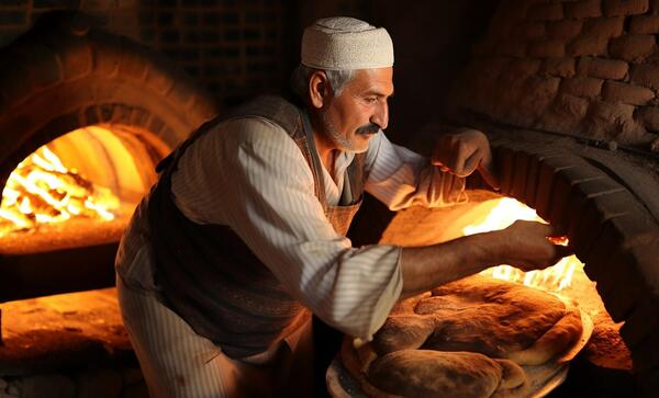 عکس نقاشی ساده نان بربری