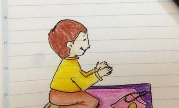 عکس نقاشی ساده نماز خواندن پسرانه