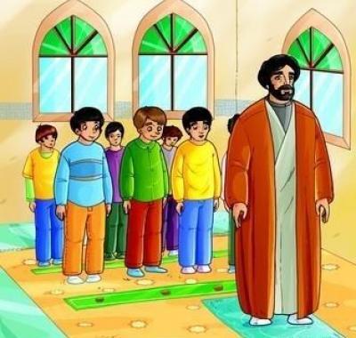 عکس نقاشی ساده نماز خواندن پسر
