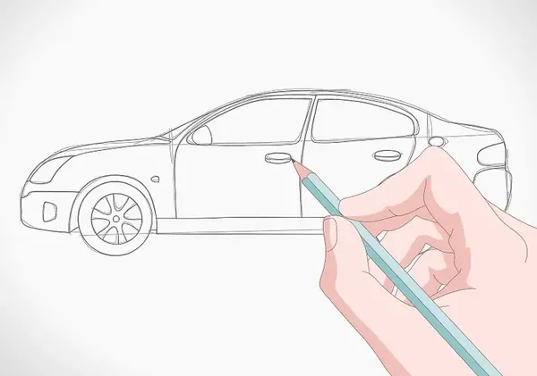 عکس نقاشی ساده و زیبا پسرانه ماشین