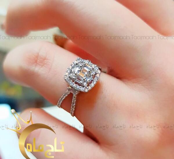 عکس انگشتر تک نگین طلا سفید