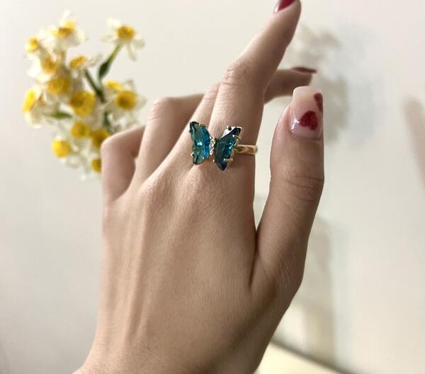 عکس انگشتر طلا دخترانه پروانه ای