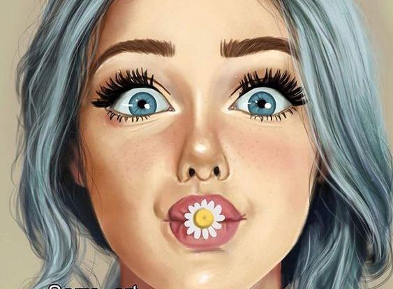 عکس نقاشی چهره فانتزی رنگی