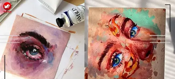عکس فانتزی نقاشی چهره با آبرنگ