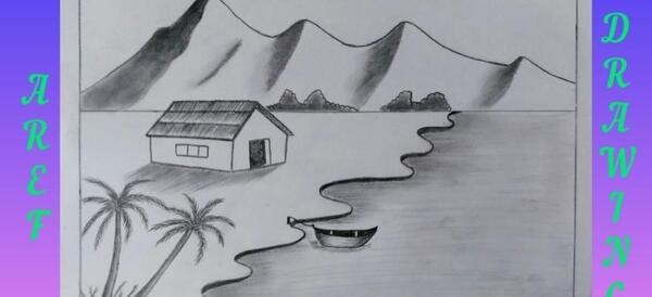 عکس نقاشی با سیاه قلم ساده