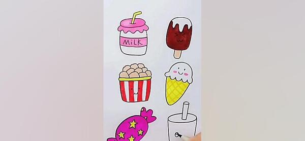 عکس نقاشی فانتزی خوراکی های خوشمزه