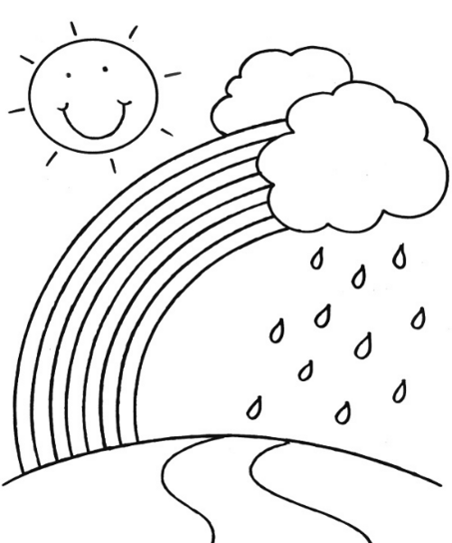 عکس نقاشی رنگین کمان فانتزی ساده