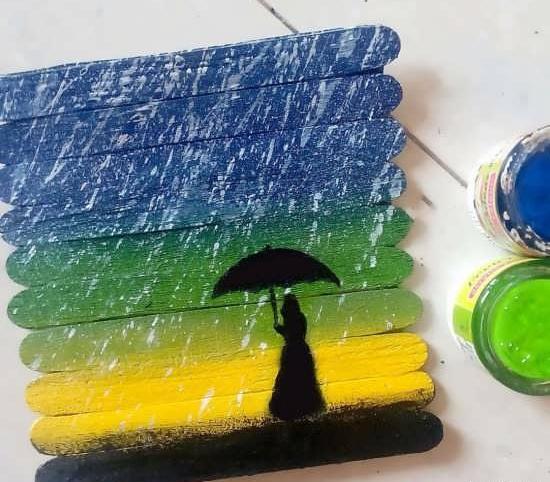 عکس نقاشی فانتزی روی چوب بستنی