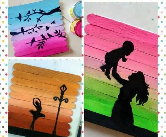 عکس نقاشی فانتزی روی چوب بستنی