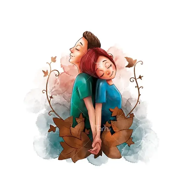 عکس نقاشی فانتزی زن و شوهر