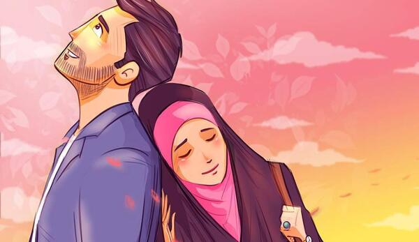 عکس نقاشی فانتزی زن و شوهر