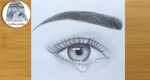 عکس نقاشی فانتزی ساده با مداد چشم