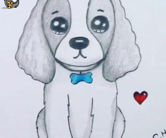 عکس نقاشی فانتزی سگ بامزه