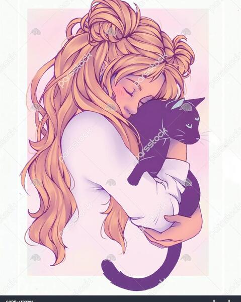 عکس نقاشی فانتزی گربه ای