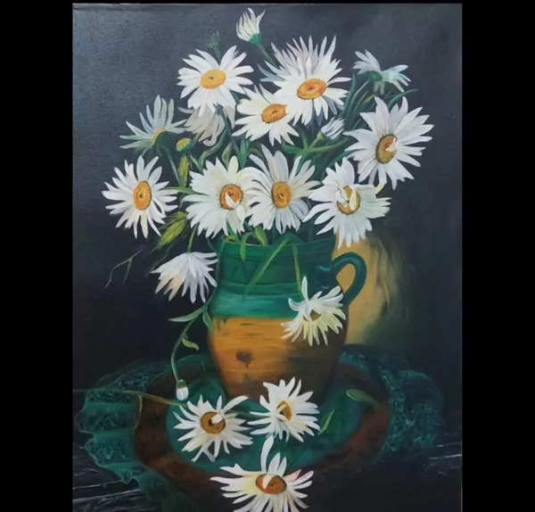 عکس نقاشی فانتزی گل بابونه