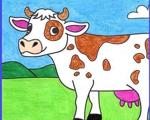 عکس نقاشی گاو فانتزی ساده