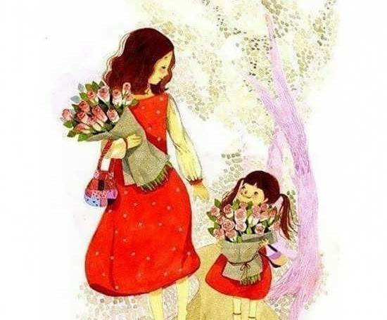 عکس نقاشی فانتزی مادر دختری