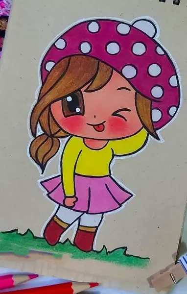 عکس نقاشی فانتزی مداد رنگ