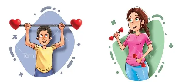 عکس نقاشی دختر ورزشکار فانتزی